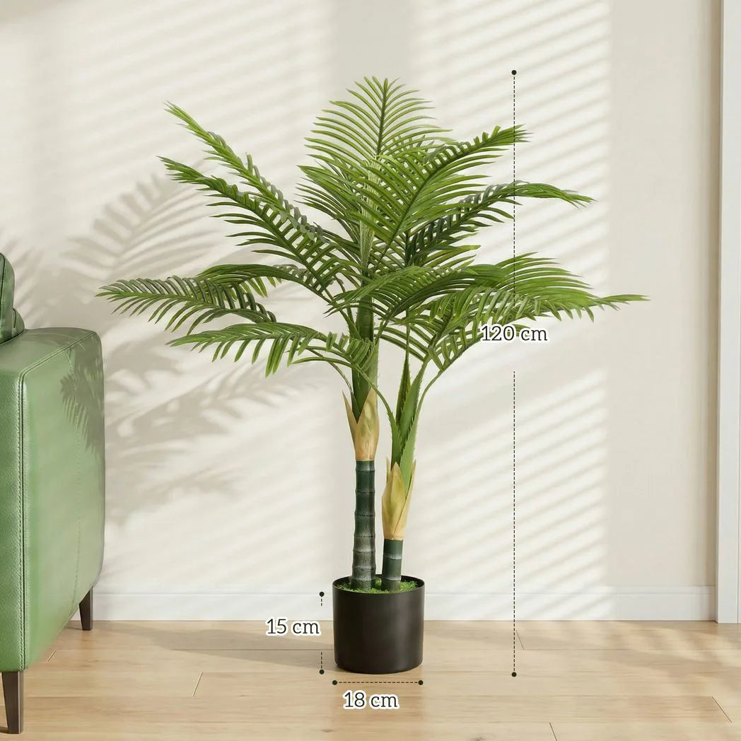 HOMCOM Artificial Palm Tree with 14 PEVA Leaves