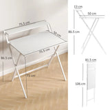 HOMCOM 81.5cm Folding Computer Desk with Monitor Shelf – Space-Saving Home Office Table, White