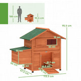 PawHut Wooden Chicken Coop with Nesting Box, Pull-Out Tray, Sliding Window and Waterproof Roof – Hen House