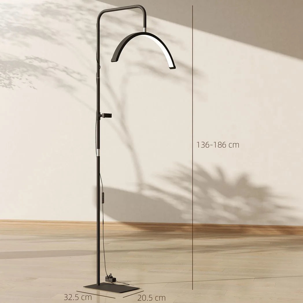 HOMCOM Half Moon Beauty Floor Lamp, Dimmable – Black