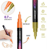 CGBOOM 22 Colour Acrylic Paint Markers with 0.7mm Extra-Fine Tips – Permanent Pens for Rock Painting, Wood & Glass