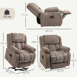 HOMCOM Electric Riser Recliner Chair with Vibration Massage, Heat & USB Port – Lift Armchair, Light Brown
