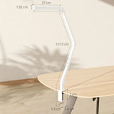 HOMCOM LED Desk Lamp with Clamp & Swing Arm, 2 Colour Modes, 5 Brightness Levels – Study Task Light, White