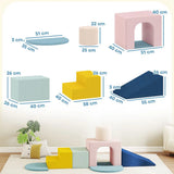 AIYAPLAY 8-Piece Foam Play Blocks with Velvet Covers – Soft Indoor Climbing Set for Kids, Multicolour