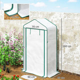Outsunny Four-Tier Mini Greenhouse with Reinforced Plastic Cover and Roll-Up Door – Steel Frame Plant Shelter