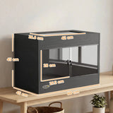 PawHut Reptile Terrarium with Glass Doors, Lock and Top Ventilation – Vivarium for Snakes and Geckos, Black