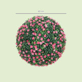HOMCOM Set of Two Artificial Boxwood Balls Plants – Pink