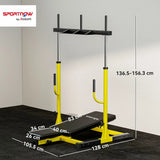 SPORTNOW Vertical Leg Press Machine with Adjustable Backrest & Headrest – 1" Standard Plate Home Gym, Yellow