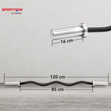 SPORTNOW 4ft Olympic EZ Curl Bar for 2" Weight Plates with Knurled Non-Slip Grip & Rotating Sleeves – 120cm Barbell