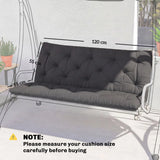Outsunny 2 Seater Garden Bench and Swing Chair Cushion with Ties, 110 x 120cm, Black