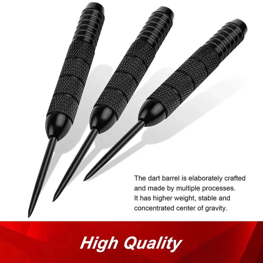 24g Steel Tip Darts Set of 6 with 12 Flights & Storage Case – Professional Darts for Bristle Dartboards