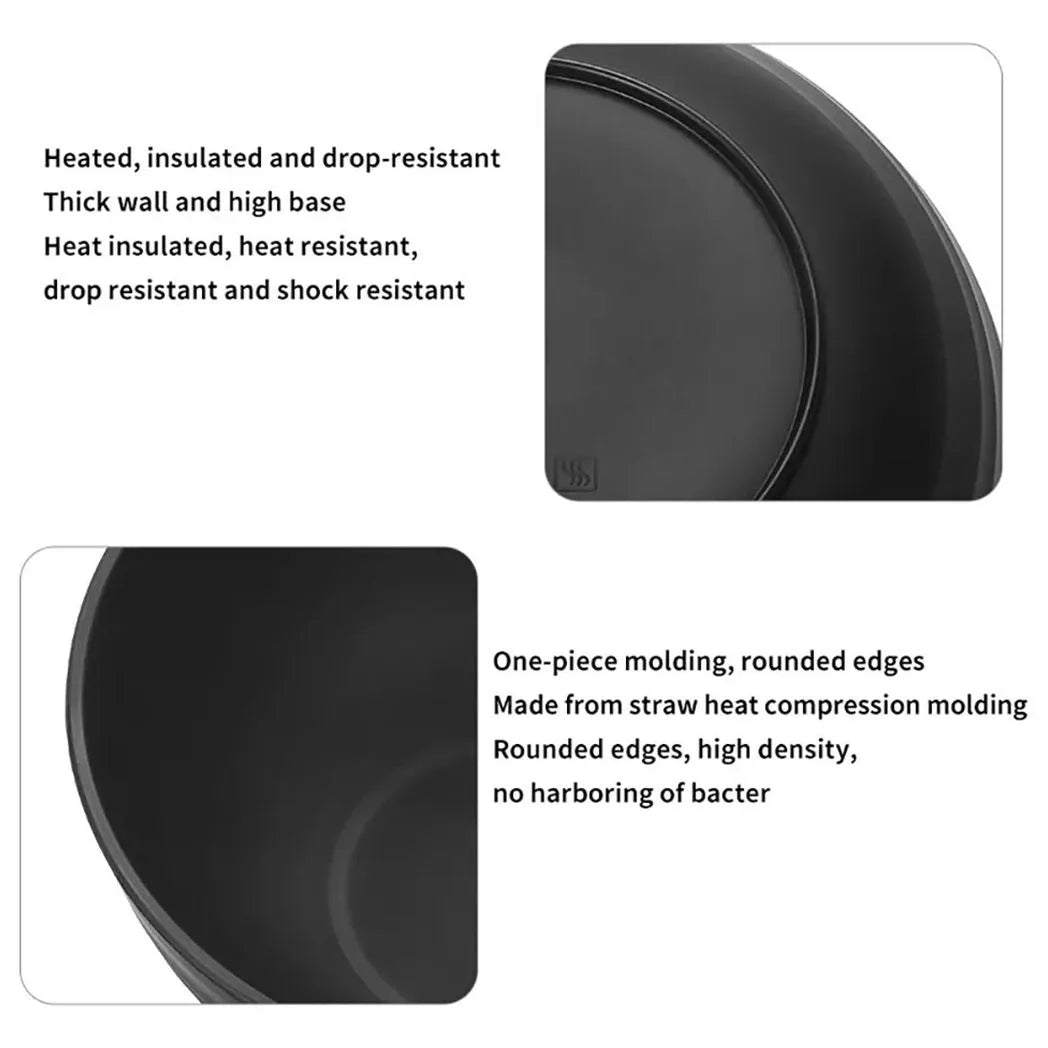32-Piece Black Dinnerware Set – Round PP Bowls & Plates, BPA-Free Tableware for Home & Parties