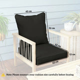 Outsunny Seat and Back Cushion Set with Piped Edges, Indoor and Outdoor, Black