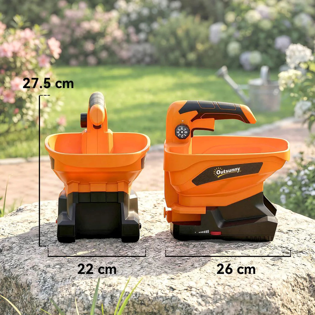 Outsunny 3.3L Cordless Handheld Spreader with Adjustable Flow and Scatter Width, USB Charging – Seed & Salt