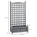 Outsunny Wooden Raised Planter with Trellis