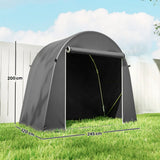 Outsunny 8 x 4ft Garden Storage Tent – Waterproof Bike Shed with Roll-Up Zip Door and Galvanised Frame, Dark Grey