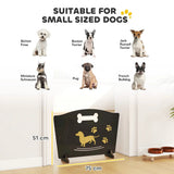 PawHut Wooden Dog Gate with Support Feet – Freestanding Pet Barrier for Stairs and Patio, Black