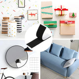 25 Pack Heavy Duty Self-Adhesive Hook-and-Loop Strips, 3 x 10cm – No-Nails Picture Hanging Tape, Black