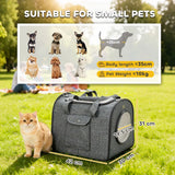 PawHut Soft Sided Cat Carrier Bag with Shoulder Strap and Removable Mat – Foldable Pet Travel Bag, Up to 10kg