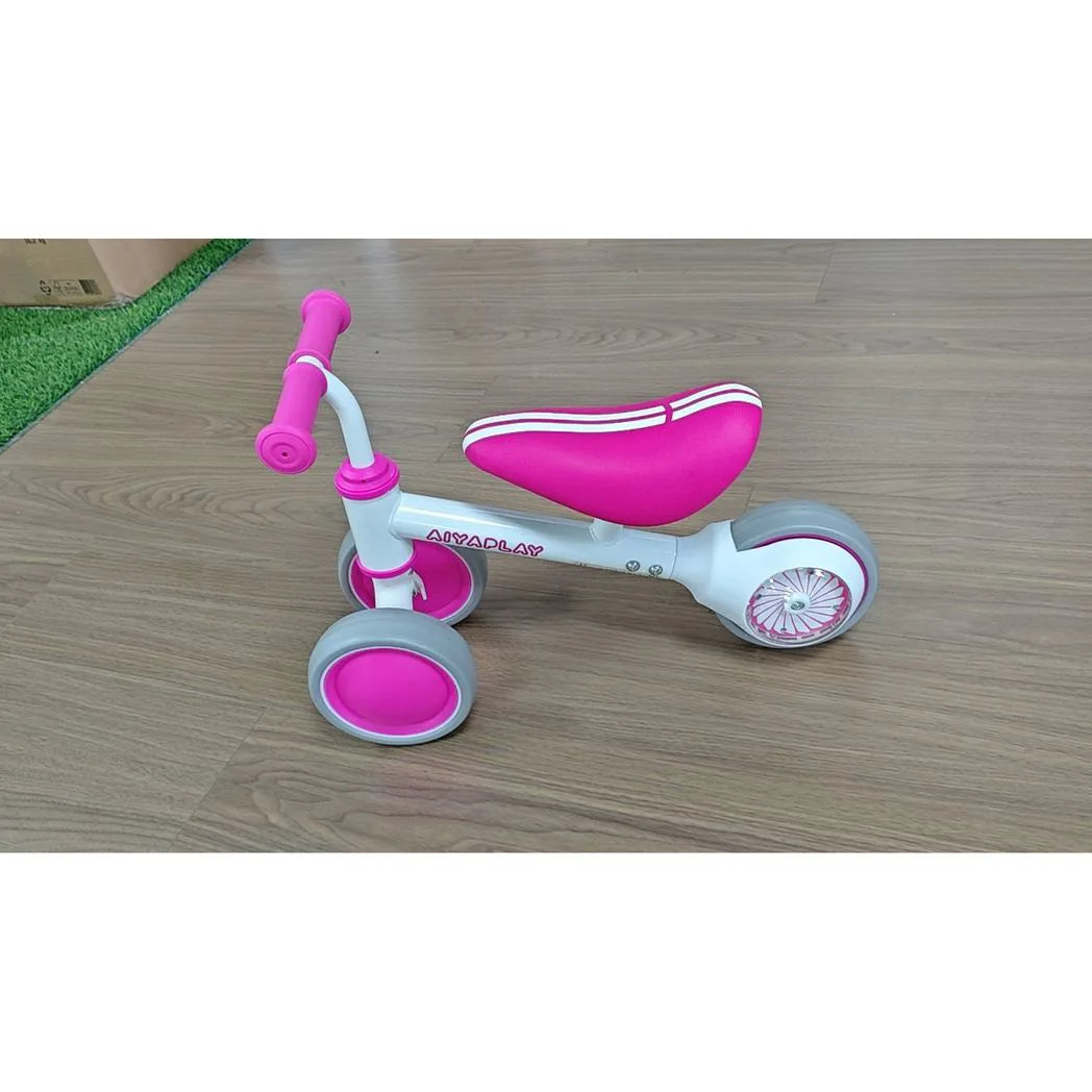 AIYAPLAY Balance Bike for Toddlers 1–2 Years with Adjustable Seat and Light-up Rear Wheels – Boys and Girls, Pink