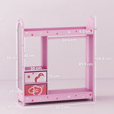 AIYAPLAY Kids Clothes Rail Wardrobe with Mirror, Shelves, Fabric Storage Boxes and Hooks – Bedroom and Nursery Storage, Pink
