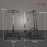 SPORTNOW Power Cage with 15-Level Squat Rack, Cable Pulley System, Lat Pulldown & Pull Up Bar – Home Gym Power Rack