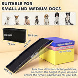 PawHut Foldable Dog Ramp with Frosted Anti-Slip Surface and Guardrails – Portable Car Ramp, 155 x 38.5 x 15.5 cm