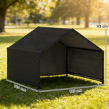 PawHut Outdoor Dog Shade Shelter with Canopy – Steel Frame Dog House for Small, Medium & Large Breeds