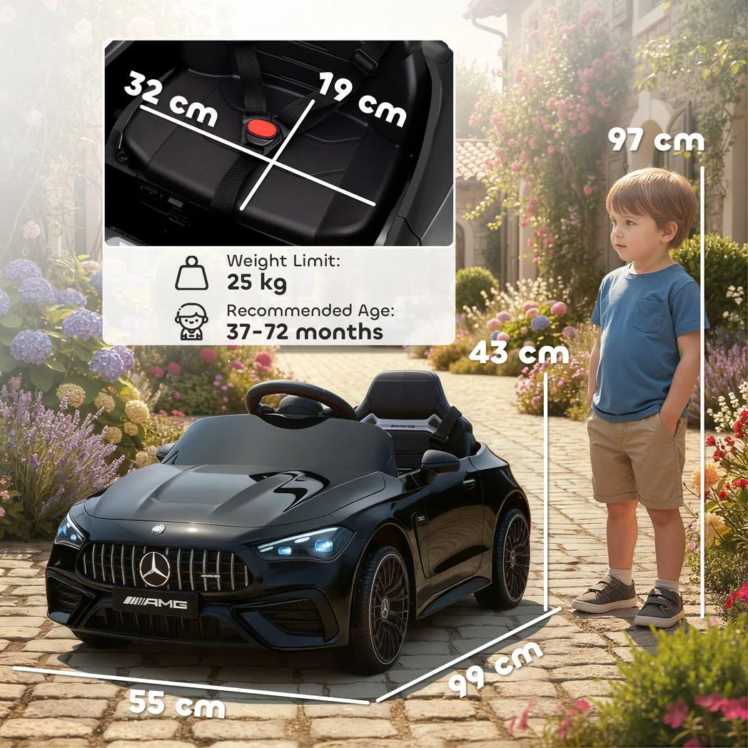 AIYAPLAY Licensed Mercedes-AMG 12V Kids Ride-On Car with Remote Control, USB & MP3 – Ages 3–6, Black