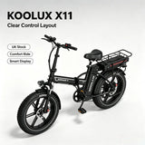 KOOLUX X11 Folding Electric Bike with 750W Motor, Dual 48V Batteries & Fat Tyres – 80–150km Range E-Bike