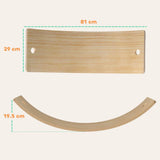 AIYAPLAY Kids Wooden Balance Board with Pull Rope and Silent Felt Base – Toddler Wobble Board for Ages 3-6