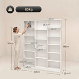 HOMCOM 17-Cube Tall Bookcase with Adjustable Shelves & Anti-Tipping Hardware – Open Storage Bookshelf, White