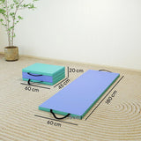 SPORTNOW Foldable Gymnastics Mat, 6 ft Long & 5 cm Thick with Handles – Four-Fold Tumbling Mat, Green & Purple