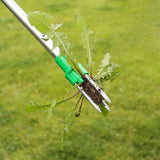 Standing Weed Puller Twister with Aluminium Handle – Garden Root Remover, No Bending, Silver & Green