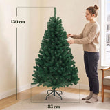 HOMCOM 5ft Hinged Artificial Fir Christmas Tree with 420 Branch Tips and Foldable Steel Stand, Green