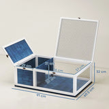 PawHut Wooden Tortoise House with Mesh Roof and Side Panels – Small Reptile Habitat