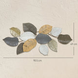 HOMCOM Leaf Design Metal Wall Art