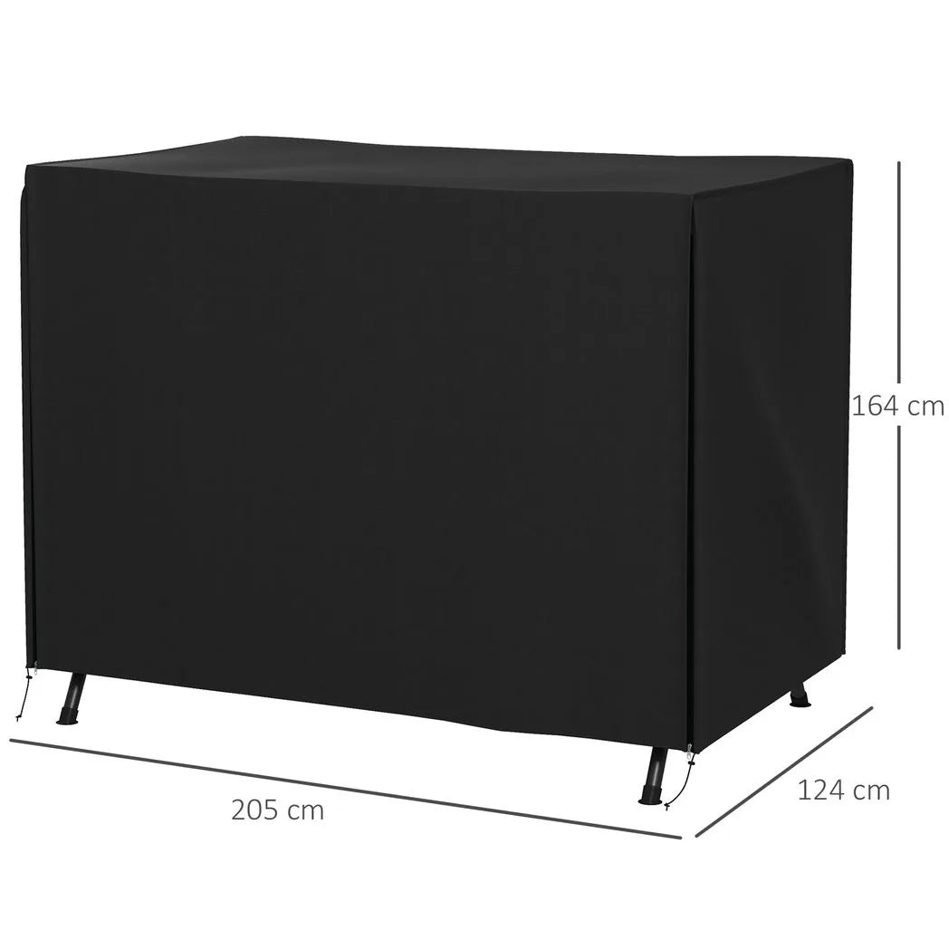 Outsunny 205 x 124 cm Three-Seater Swing Chair Protective Cover – Oxford Cloth Garden Cover, Black