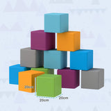 HOMCOM 12-Piece Soft Play Foam Blocks Set for Toddlers – Building and Stacking Toy for Climbing and Crawling, Grey