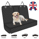 Waterproof Rear Dog Car Seat Cover with Zipped Armrest Access – Back Seat Protector for Cars, Black
