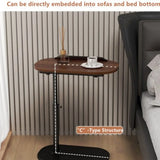 C-Shaped Height-Adjustable Sofa Side Table with Tilting Tabletop – Laptop and Coffee End Table for Living Room