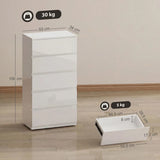 HOMCOM 5-Drawer Chest of Drawers with Handle-Free High Gloss Fronts & Soft-Close – Modern Bedroom Storage Unit