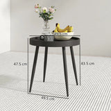 Outsunny 49.5 cm Round Garden Side Table with UV-Resistant Tray-Style Top and Metal Legs – Indoor Outdoor, Black