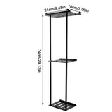 Wall Mounted Towel Rack, 3-Tier Self-Adhesive Matte Black Carbon Steel Bathroom Storage Shelf – 74cm Tall