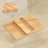 HOMCOM Bamboo Sofa Arm Tray with Deep Groove – Foldable Anti-Slip Armrest Table for Drinks and Snacks, Natural