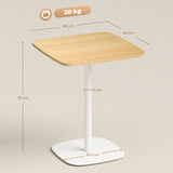 HOMCOM 60 cm Square Dining Table for Two with Wood-Veneer Top and Steel Base – Small Kitchen Table, Natural Wood