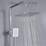 Modern Twin Head Shower Kit with Square Fixed Head, Riser Rail and Bath Mixer Tap – Chrome Complete Shower Unit