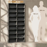 HOMCOM 640 CD Storage Tower with 14 Adjustable Shelves – Tall Narrow DVD and Media Rack, Grey