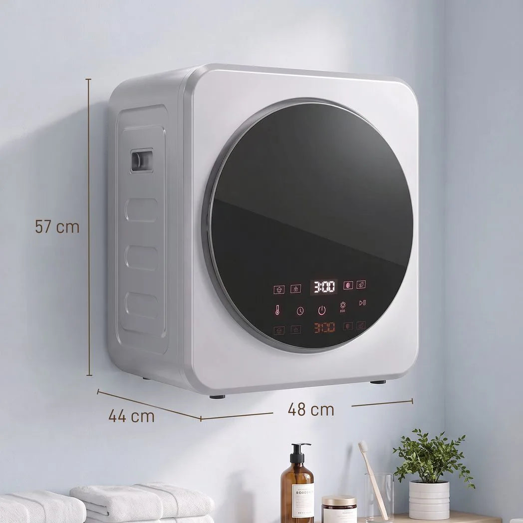 HOMCOM 4kg Vented Tumble Dryer with Stainless Steel Drum, 800W Compact Freestanding Dryer, Silver