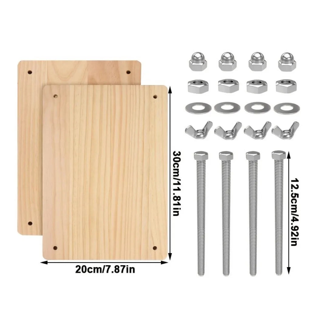 Wooden Bookbinding Press with Bolts and Wing Nuts – Portable Binding Press for Books, Albums and Scrapbooks